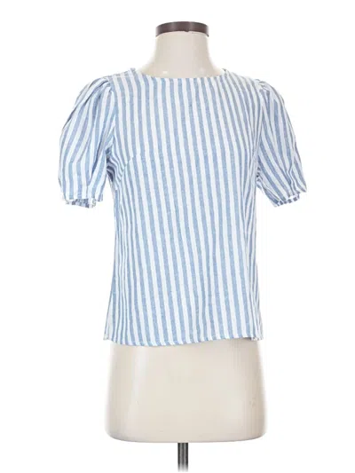 Pre-owned Shein Short Sleeve Blouse In Blue