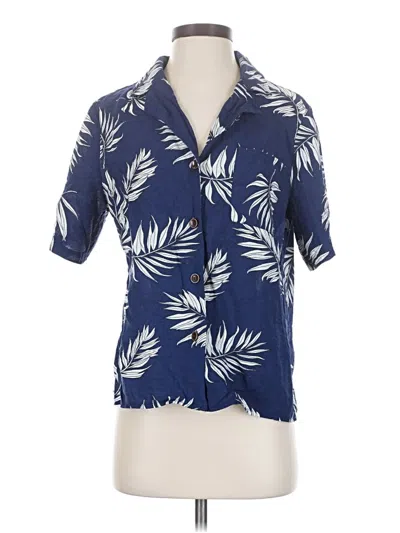 Pre-owned Shein Short Sleeve Blouse In Blue
