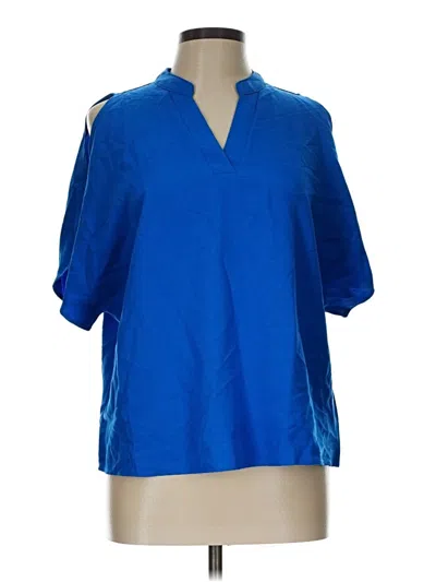 Pre-owned Shein Short Sleeve Blouse In Blue