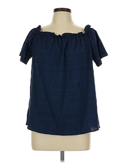 Pre-owned Shein Short Sleeve Blouse In Blue