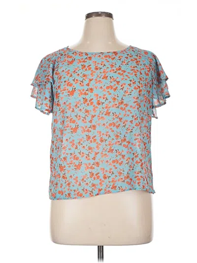 Pre-owned Shein Short Sleeve Blouse In Blue