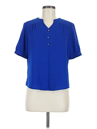Pre-owned Shein Short Sleeve Blouse In Blue