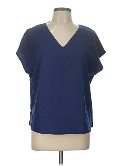 Pre-owned Shein Short Sleeve Blouse In Blue