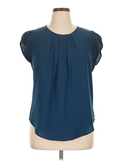 Pre-owned Shein Short Sleeve Blouse In Blue