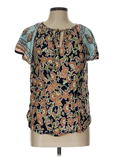 Pre-owned Shein Short Sleeve Blouse In Blue
