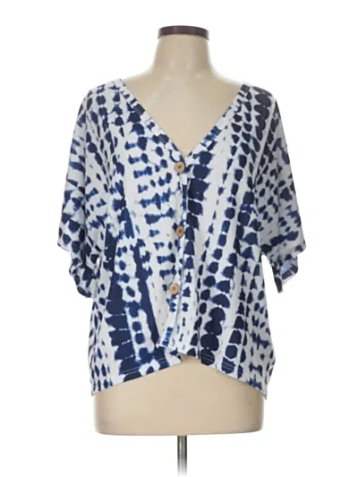 Pre-owned Shein Short Sleeve Blouse In Blue