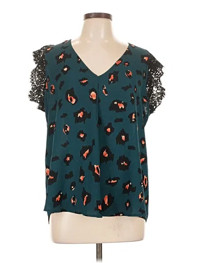 Pre-owned Shein Short Sleeve Blouse In Blue