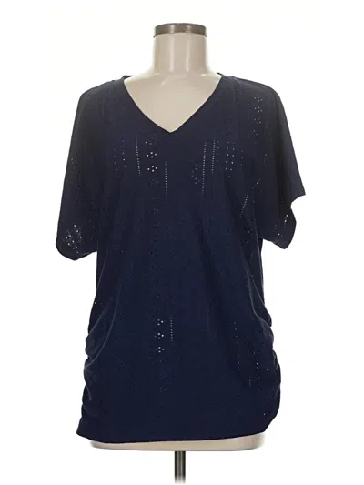 Pre-owned Shein Short Sleeve Blouse In Blue
