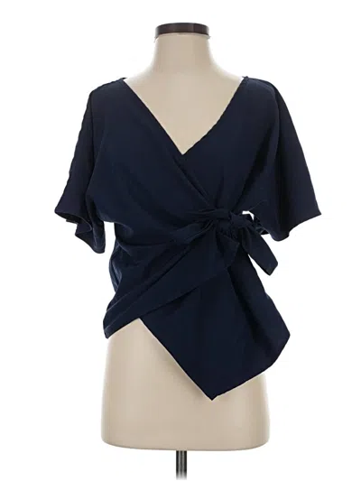 Pre-owned Shein Short Sleeve Blouse In Blue