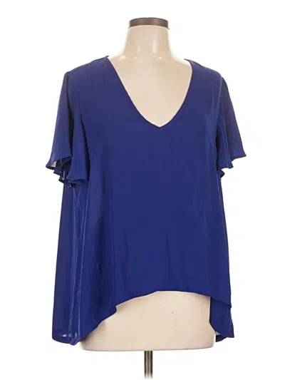 Pre-owned Shein Short Sleeve Blouse In Blue