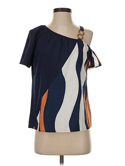 Pre-owned Shein Short Sleeve Blouse In Blue