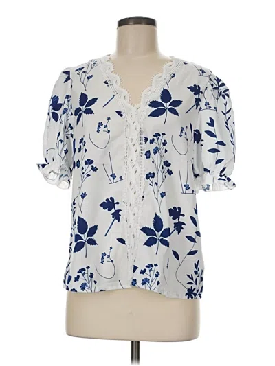 Pre-owned Shein Short Sleeve Blouse In Blue