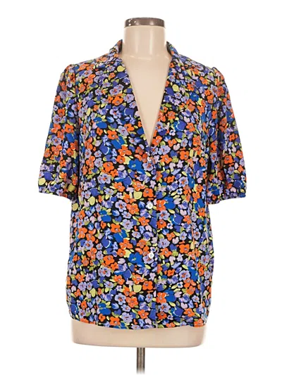 Pre-owned Shein Short Sleeve Blouse In Blue