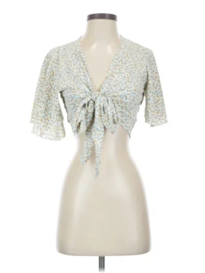 Pre-owned Shein Short Sleeve Blouse In Blue