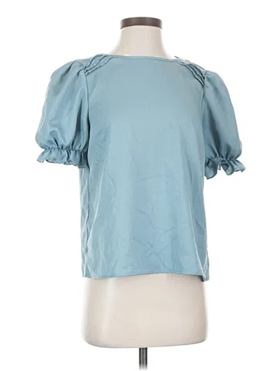 Pre-owned Shein Short Sleeve Blouse In Blue