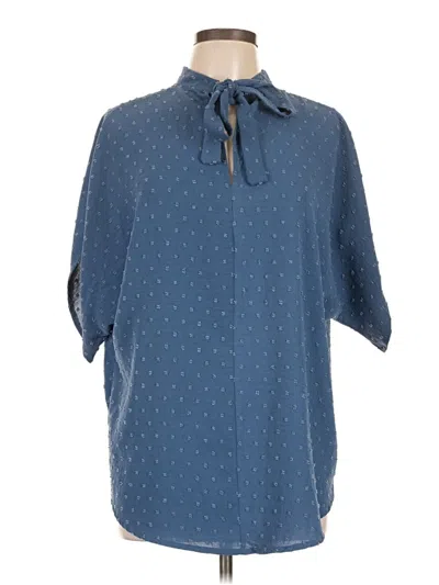 Pre-owned Shein Short Sleeve Blouse In Blue