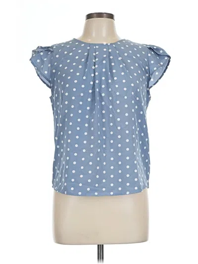 Pre-owned Shein Short Sleeve Blouse In Blue