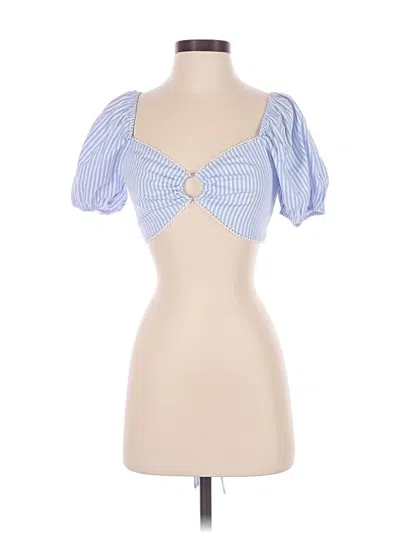 Pre-owned Shein Short Sleeve Blouse In Blue