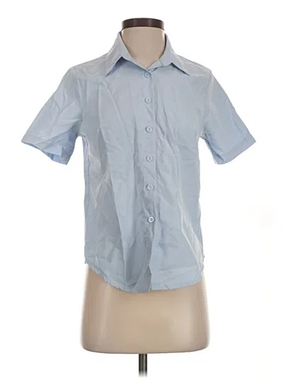Pre-owned Shein Short Sleeve Blouse In Blue