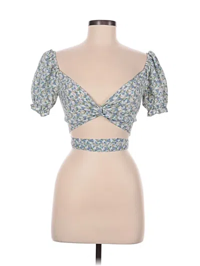 Pre-owned Shein Short Sleeve Blouse In Blue