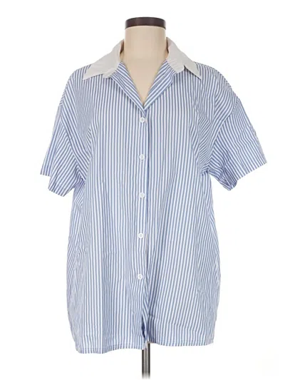 Pre-owned Shein Short Sleeve Blouse In Blue