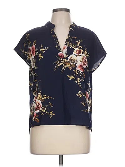 Pre-owned Shein Short Sleeve Blouse In Blue