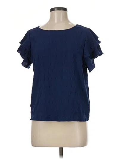 Pre-owned Shein Short Sleeve Blouse In Blue