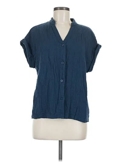 Pre-owned Shein Short Sleeve Blouse In Blue