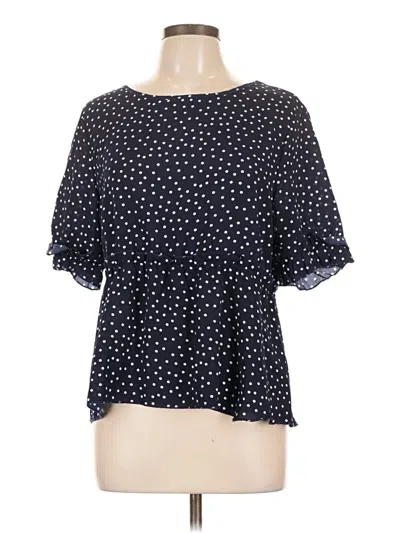 Pre-owned Shein Short Sleeve Blouse In Blue