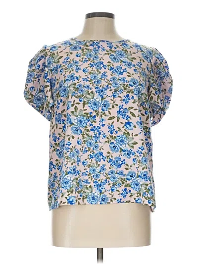 Pre-owned Shein Short Sleeve Blouse In Blue