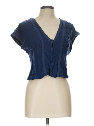 Pre-owned Shein Short Sleeve Blouse In Blue
