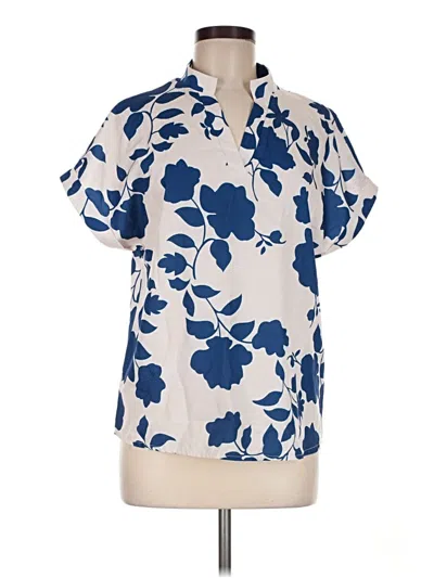 Pre-owned Shein Short Sleeve Blouse In Blue