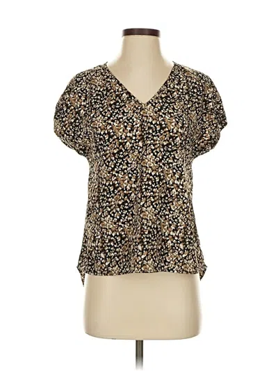 Pre-owned Shein Short Sleeve Blouse In Brown