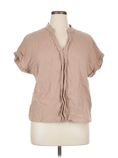 Pre-owned Shein Short Sleeve Blouse In Brown