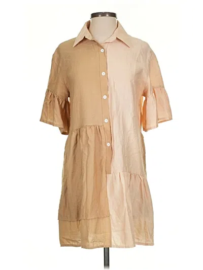 Pre-owned Shein Short Sleeve Blouse In Brown