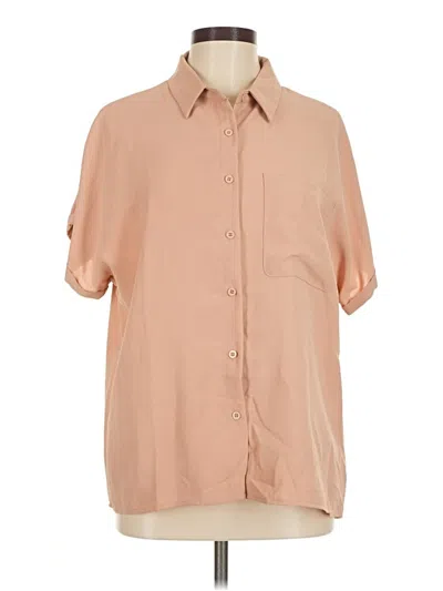 Pre-owned Shein Short Sleeve Blouse In Brown