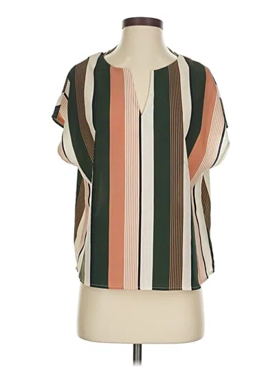Pre-owned Shein Short Sleeve Blouse In Brown