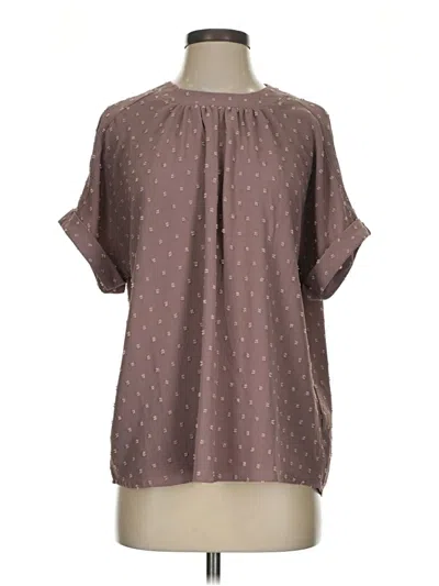 Pre-owned Shein Short Sleeve Blouse In Brown
