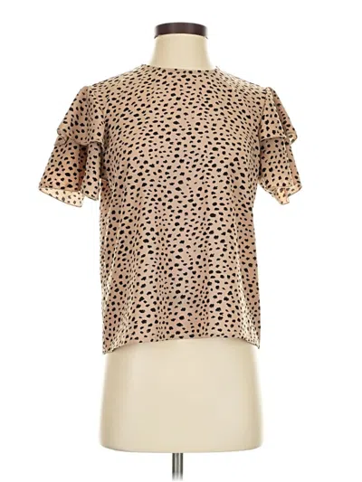 Pre-owned Shein Short Sleeve Blouse In Brown