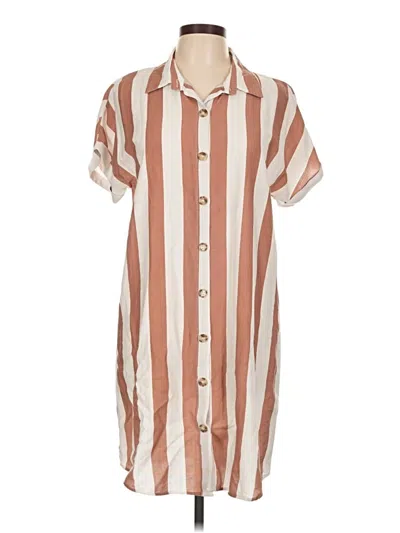 Pre-owned Shein Short Sleeve Blouse In Brown
