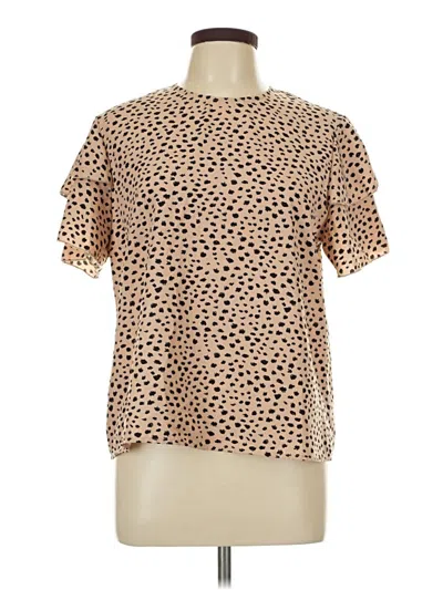 Pre-owned Shein Short Sleeve Blouse In Brown