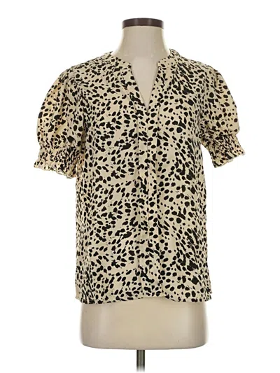 Pre-owned Shein Short Sleeve Blouse In Brown