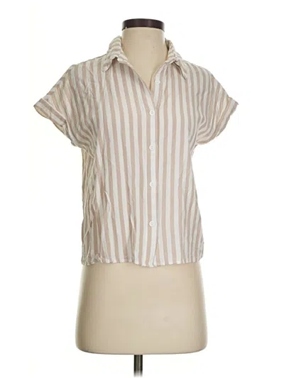 Pre-owned Shein Short Sleeve Blouse In Brown