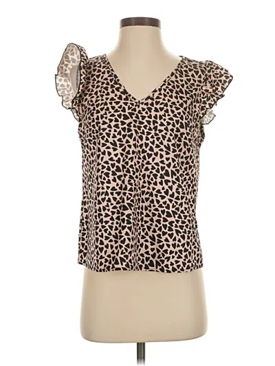 Pre-owned Shein Short Sleeve Blouse In Brown