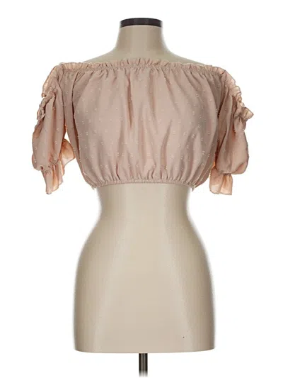 Pre-owned Shein Short Sleeve Blouse In Brown