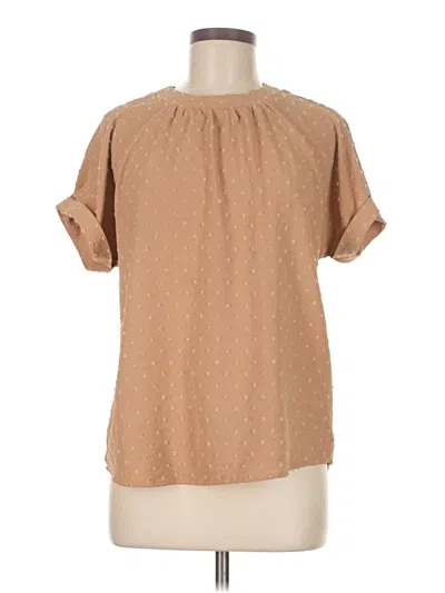 Pre-owned Shein Short Sleeve Blouse In Brown