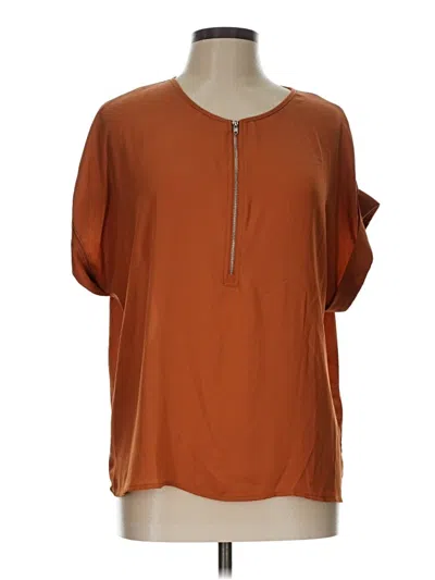 Pre-owned Shein Short Sleeve Blouse In Brown