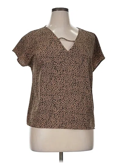 Pre-owned Shein Short Sleeve Blouse In Brown
