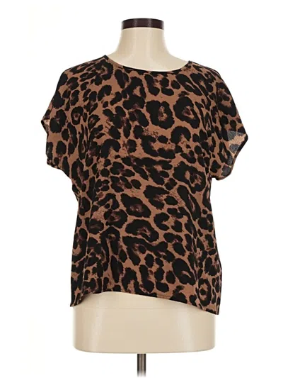 Pre-owned Shein Short Sleeve Blouse In Brown