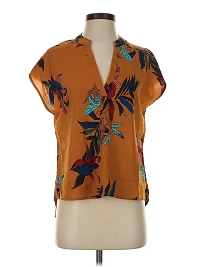Pre-owned Shein Short Sleeve Blouse In Brown
